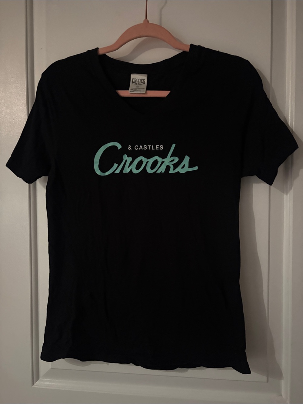 Crooks & Castles Black T-Shirt with Mint Script
